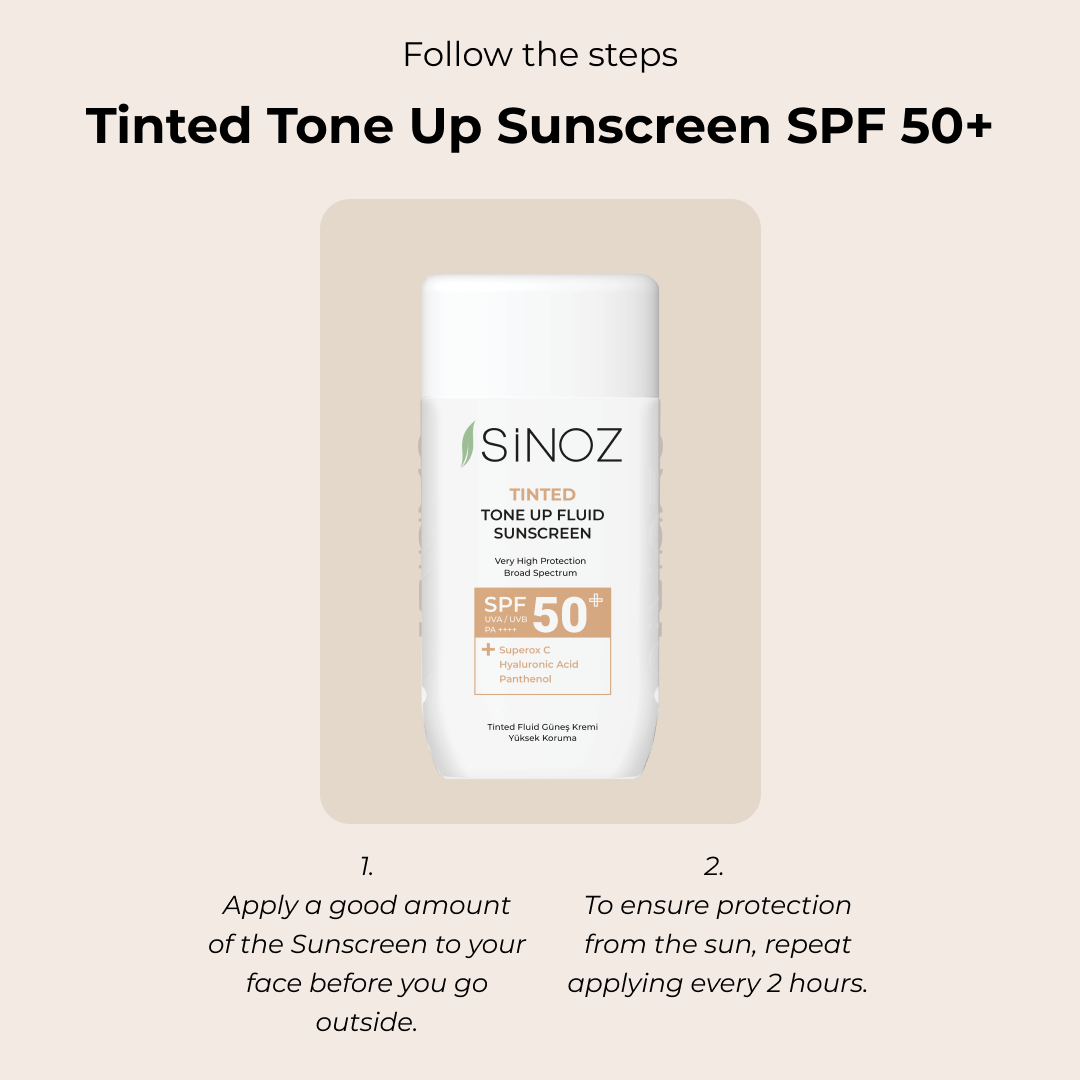 Sinoz Tinted Tone Up Fluid Sunscreen SPF 50+, 50ML