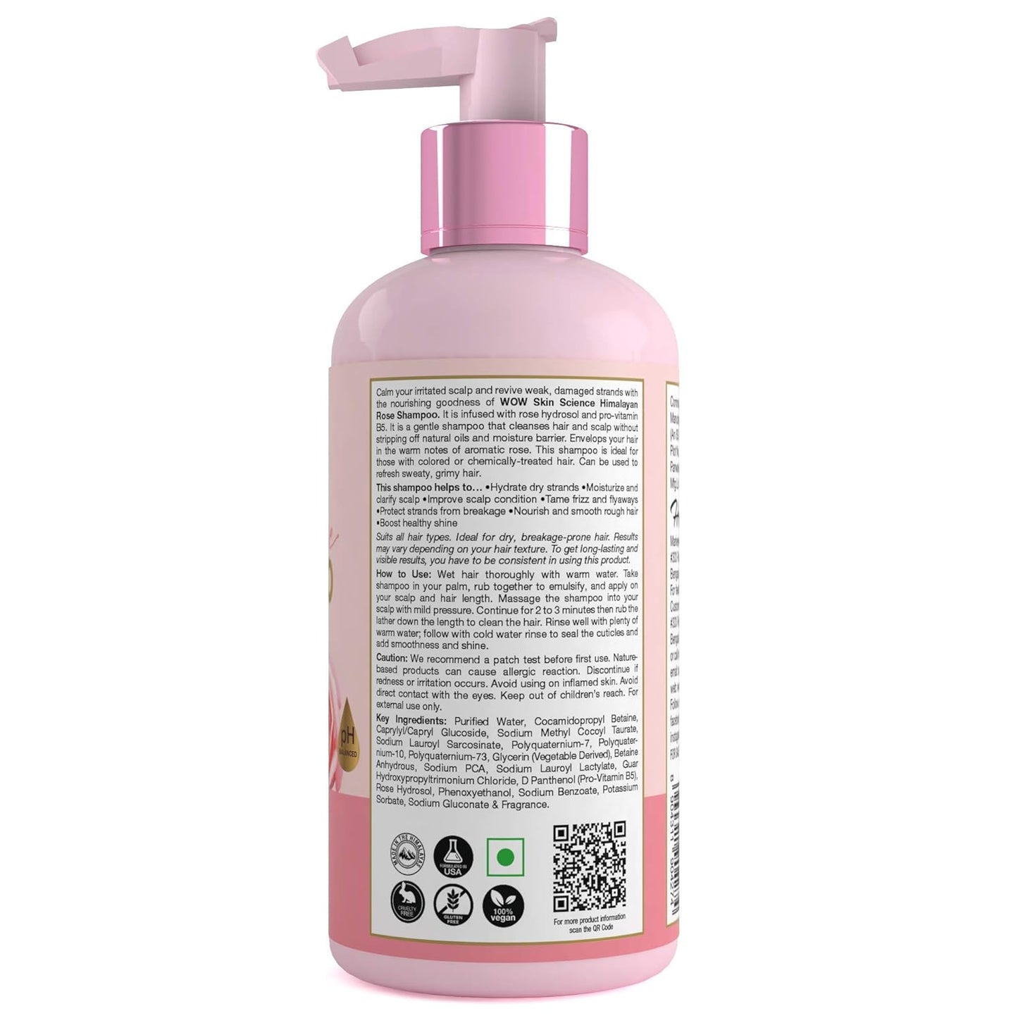 WOW SKIN SCIENCE HIMALAYA ROSE SHAMPOO, 300ML