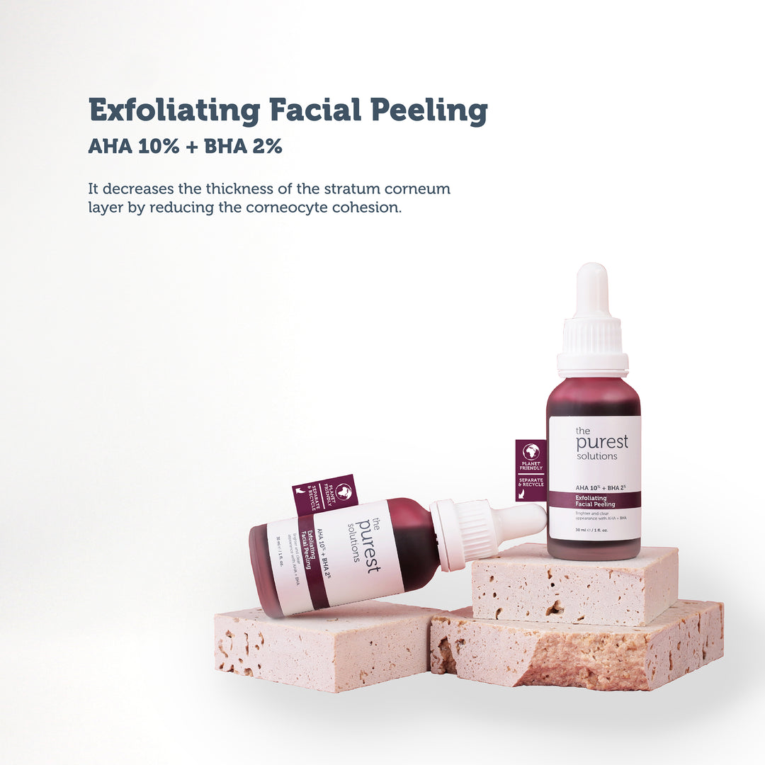 The Purest Solutions AHA 10% + BHA 2% Exfoliating Facial Peeling, 30ml