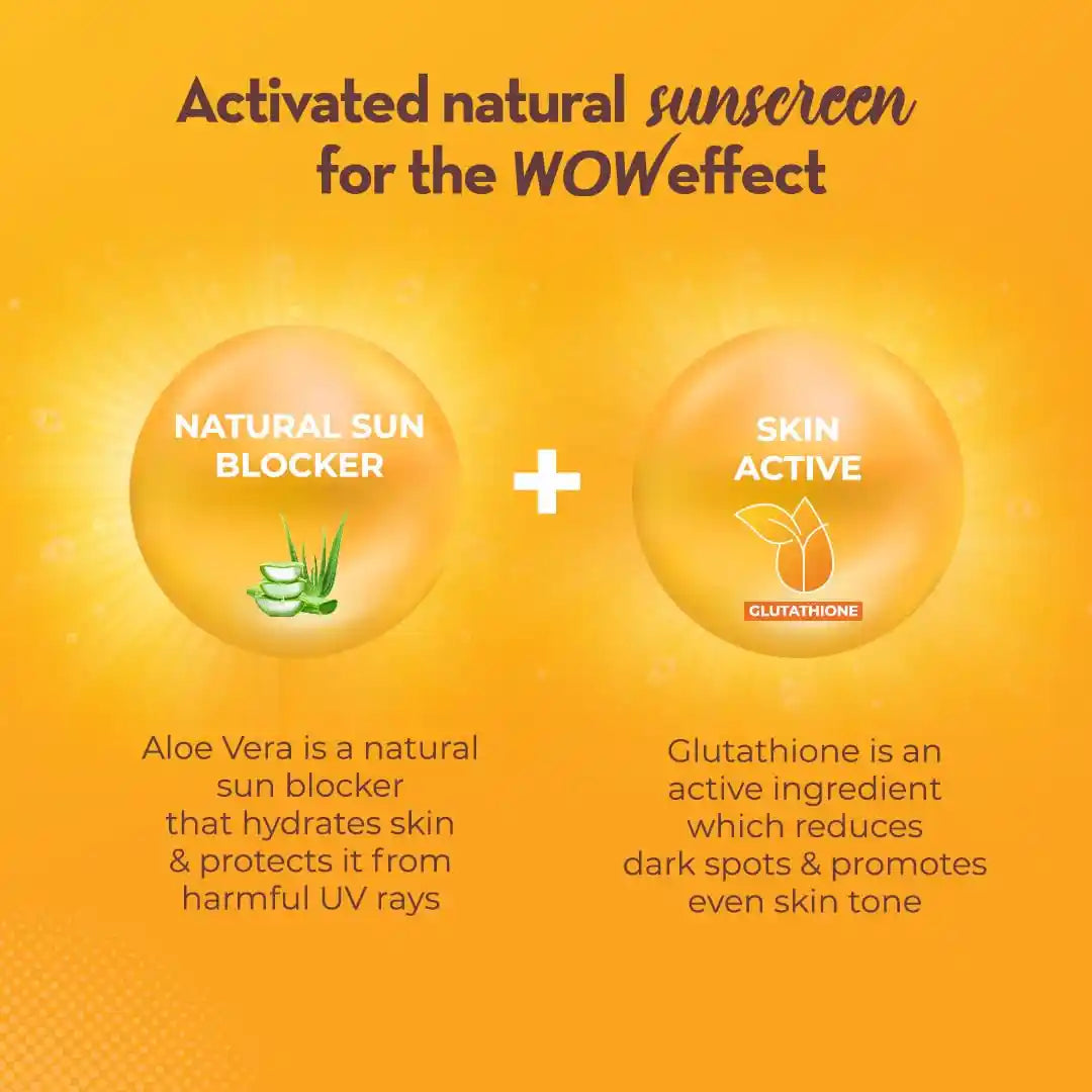 WOW SKIN SCIENCE SUNSCREEN GEL SPF 55 FOR ALL SKIN TYPES (ALOE + GLUTATHIONE), 100ML