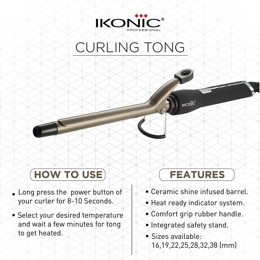 IKONIC CURLING TONG - CT 38