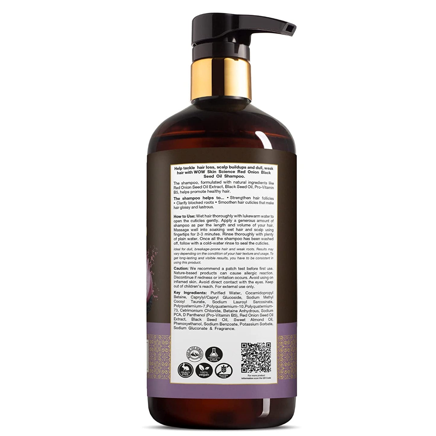 WOW SKIN SCIENCE ONION OIL SHAMPOO, 500ML