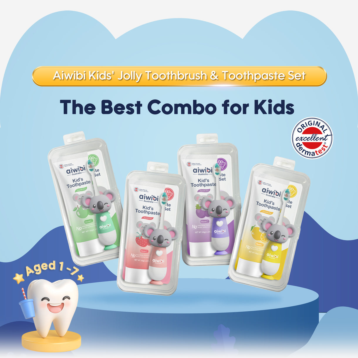 Aiwibi Kid's Tooth Brush & Tooth Paste Combo