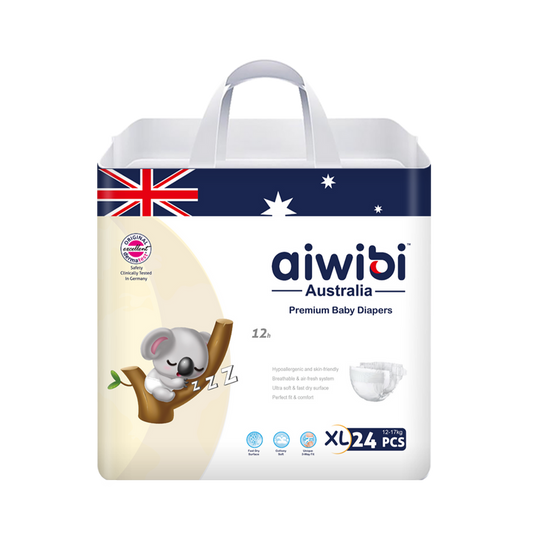 Aiwibi Australian Disposable Breathable Baby Diapers Tapestyle Premium, Extra Large 24 Count