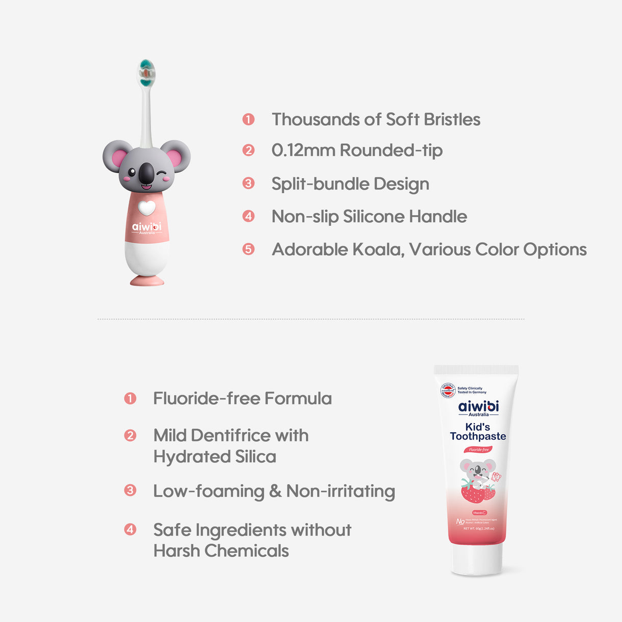 Aiwibi Kid's Tooth Brush & Tooth Paste Combo