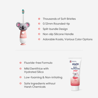 Aiwibi Kid's Tooth Brush & Tooth Paste Combo