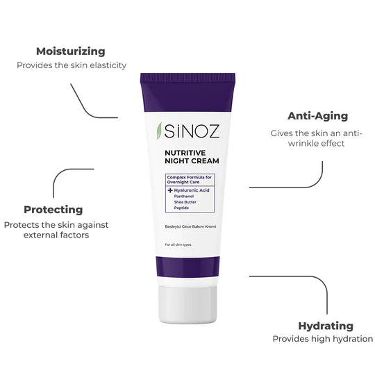 Sinoz Nutritive Night Cream with Hyaluronic Acid, 50ML