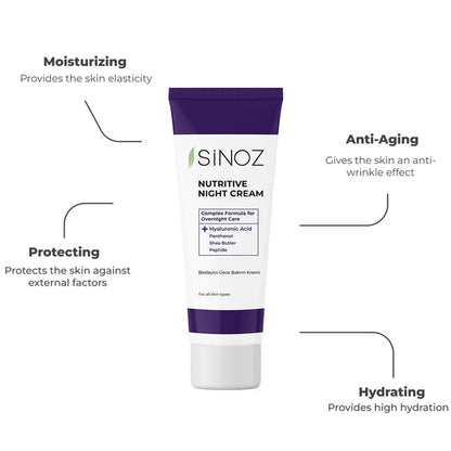 Sinoz Nutritive Night Cream with Hyaluronic Acid, 50ML