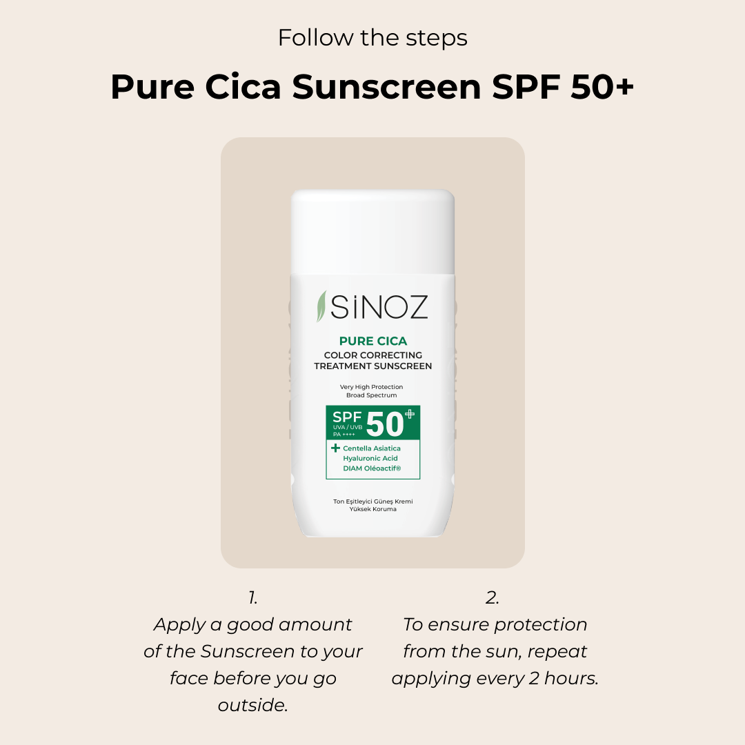 Sinoz Pure Cica Color Correcting Fluid Sunscreen SPF 50+, 50ML