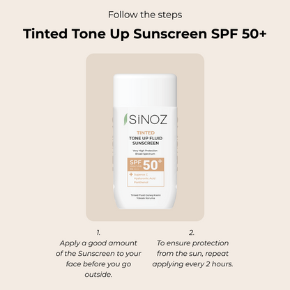 Sinoz Tinted Tone Up Fluid Sunscreen SPF 50+, 50ML