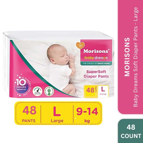 Morisons Baby Dreams Soft Diaper Pants - Large, 48 Count