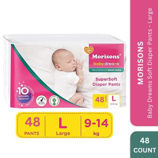 Morisons Baby Dreams Soft Diaper Pants - Large, 48 Count
