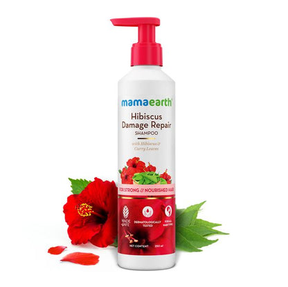 Mamaearth Hibiscus Damage Repair Shampoo With Hibiscus & Curry Leaves, 250 ML