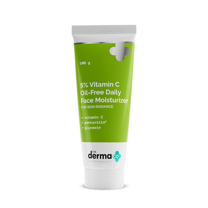 The Derma Co. 5% Vitamin C Oil-Free Daily Face Moisturizer for Skin Radiance, 100 GM