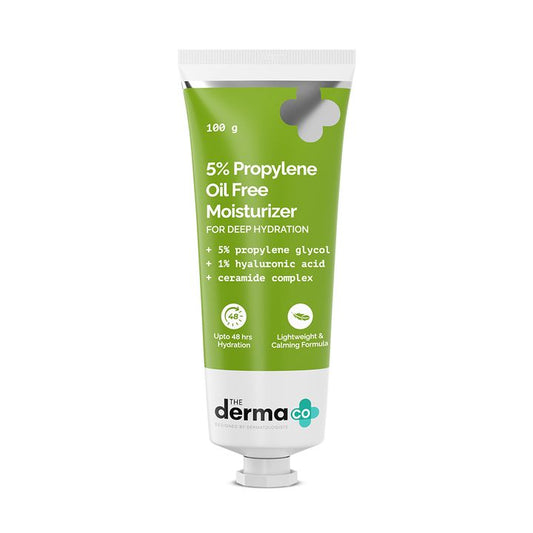 The Derma Co. 5% Propylene Oil-Free Moisturizer with Propylene Glycol & Hyaluronic Acid, 100 GM
