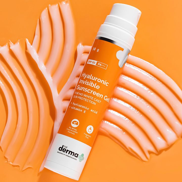 The Derma Co. Hyaluronic Invisible Sunscreen Gel with Hyaluronic Acid & Vitamin E, 50 GM
