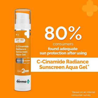The Derma Co. C-Cinamide Radiance Sunscreen Aqua Gel with SPF 50 & PA++++, 50 GM