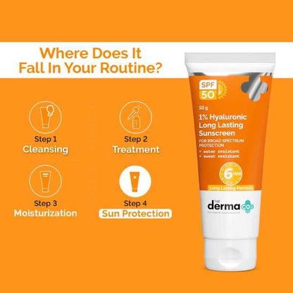 The Derma Co. 1% Hyaluronic Long Lasting Sunscreen, 50 GM