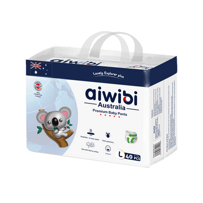 Aiwibi Australian Disposable Breathable Baby Diapers - Large, 40 Count
