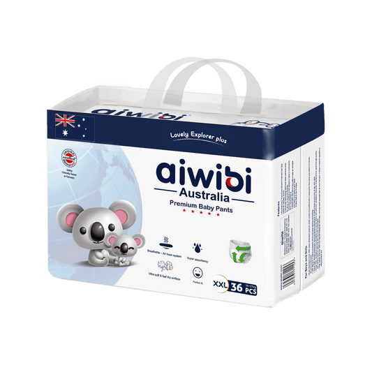 Aiwibi Australian Disposable Diapers - XXL - With Elastic Waistband, XXL, 36Count