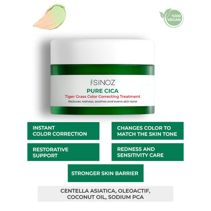 Sinoz Pure Cica Tiger Grass Tone Equalizing Cream, 15ML