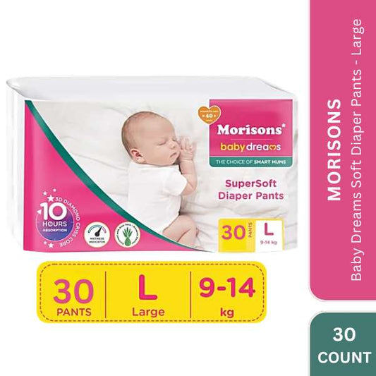 Morisons Baby Dreams Soft Diaper Pants - Large, 30 Count
