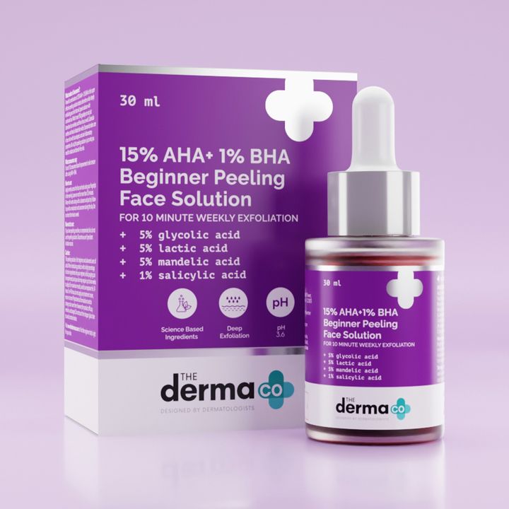 The Derma Co. 15% AHA+1% BHA Beginner Face Peeling Solution, 30 ML