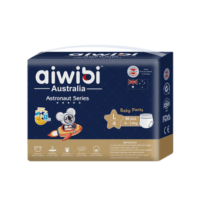 Aiwibi Diaper Pant style (L), Astronaut Series, 36 Count