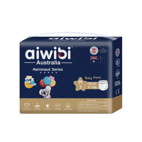 Aiwibi Diaper Pant style (M), Astronaut Series, 36 Count