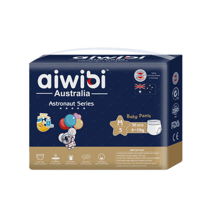 Aiwibi Diaper Pant style (M), Astronaut Series, 36 Count