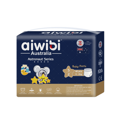 Aiwibi Diaper Pant style (S), Astronaut Series, 40 Count