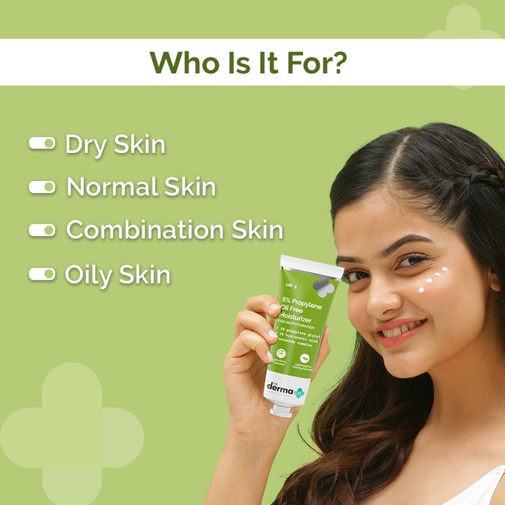 The Derma Co. 5% Propylene Oil-Free Moisturizer with Propylene Glycol & Hyaluronic Acid, 100 GM