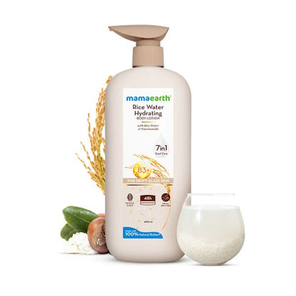 Mamaearth Rice Water Hydrating Body Lotion with Rice Water & Niacinamide, 400 ML
