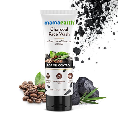 Mamaearth Charcoal Natural Face Wash for oil control and pollution defense, 100 ML