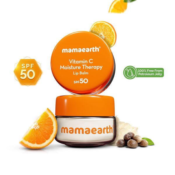 Mamaearth Vitamin C Moisture Therapy Lip Balm SPF 50, 15 GM