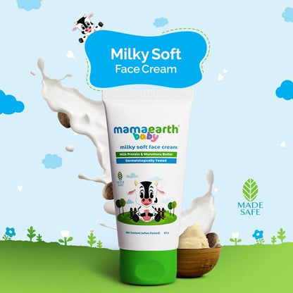 Mamaearth Milky Soft Face Cream With Murumuru Butter For Babies, 60 ML