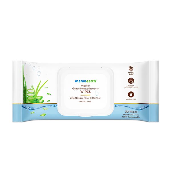 Mamaearth Micellar Gentle Makeup Remover Wipes, 30 Count