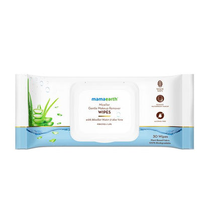 Mamaearth Micellar Gentle Makeup Remover Wipes, 30 Count
