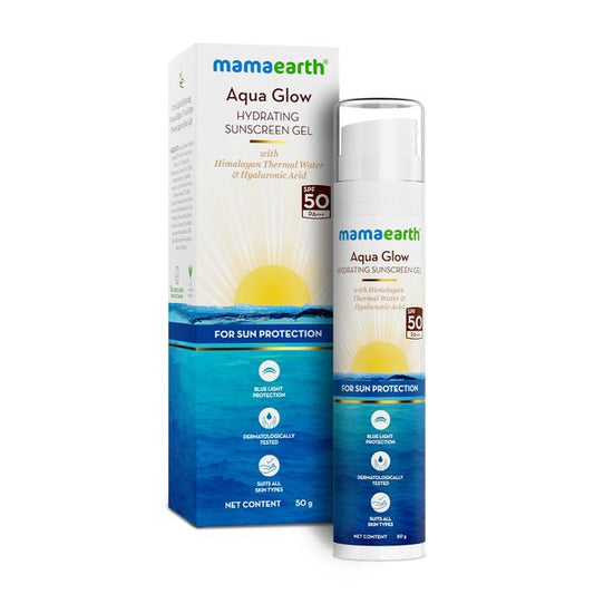 Mamaearth Aqua Glow Hydrating Sunscreen Gel with Himalayan Thermal Water and Hyaluronic Acid, 50 GM
