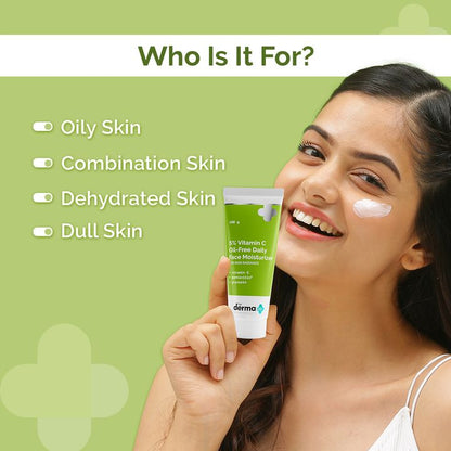 The Derma Co. 5% Vitamin C Oil-Free Daily Face Moisturizer for Skin Radiance, 100 GM