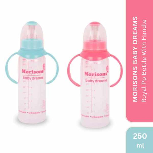 Morisons Baby Dreams Royal Pp Bottle With Handle, 250ml