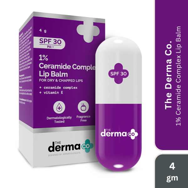 The derma co 1% Ceramide Complex Lip Balm with Ceramides & Vitamin E, SPF 30 PA++, 4 GM
