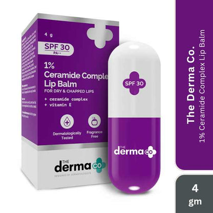 The derma co 1% Ceramide Complex Lip Balm with Ceramides & Vitamin E, SPF 30 PA++, 4 GM