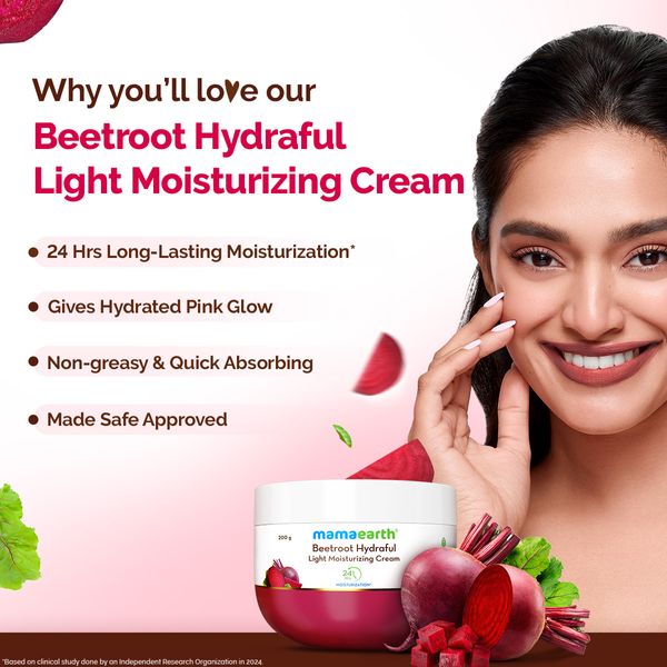 Mamaearth Beetroot Hydraful Moisturizing Cream, 200 GM