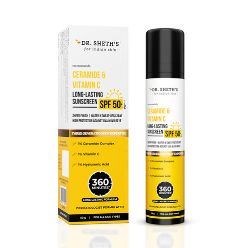 Dr. Sheth’s Ceramide & Vitamin C Long-Lasting Sunscreen, 50 GM