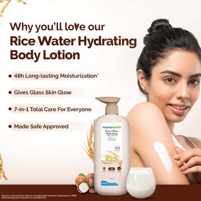 Mamaearth Rice Water Hydrating Body Lotion with Rice Water & Niacinamide, 400 ML