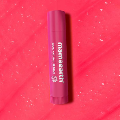 Mamaearth Nourishing Lip Balm 100% Natural With Vitamin E And Raspberry, 4 GM
