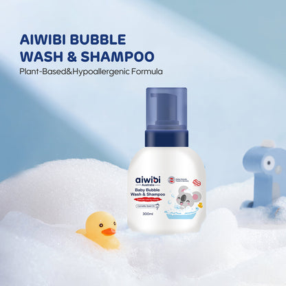 Aiwibi Baby Bubble Wash and Shampoo, 300 ML