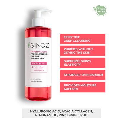 Sinoz Hyper Vitality Face Cleansing Gel for Normal Skin, 400ML