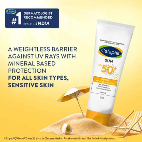 Cetaphil Sun Light High Protection Sunscreen Gel SPF 50+, 50 ML
